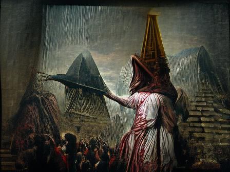 Pyramid Head in Gustave Doré Style