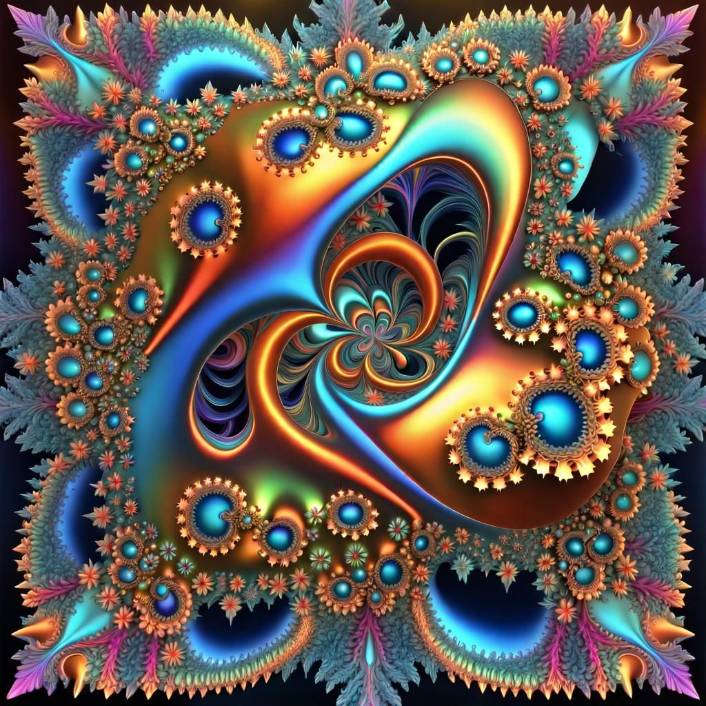 Sacred Geometry - Three Dimensional Iridescent Mandelbulb Fr...