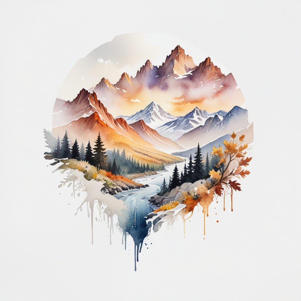 Golden Sunset in a Majestic Mountain Valley