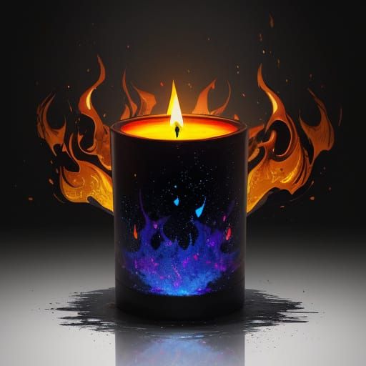 Mystical Candle Flame Illustration in Splash Art Style