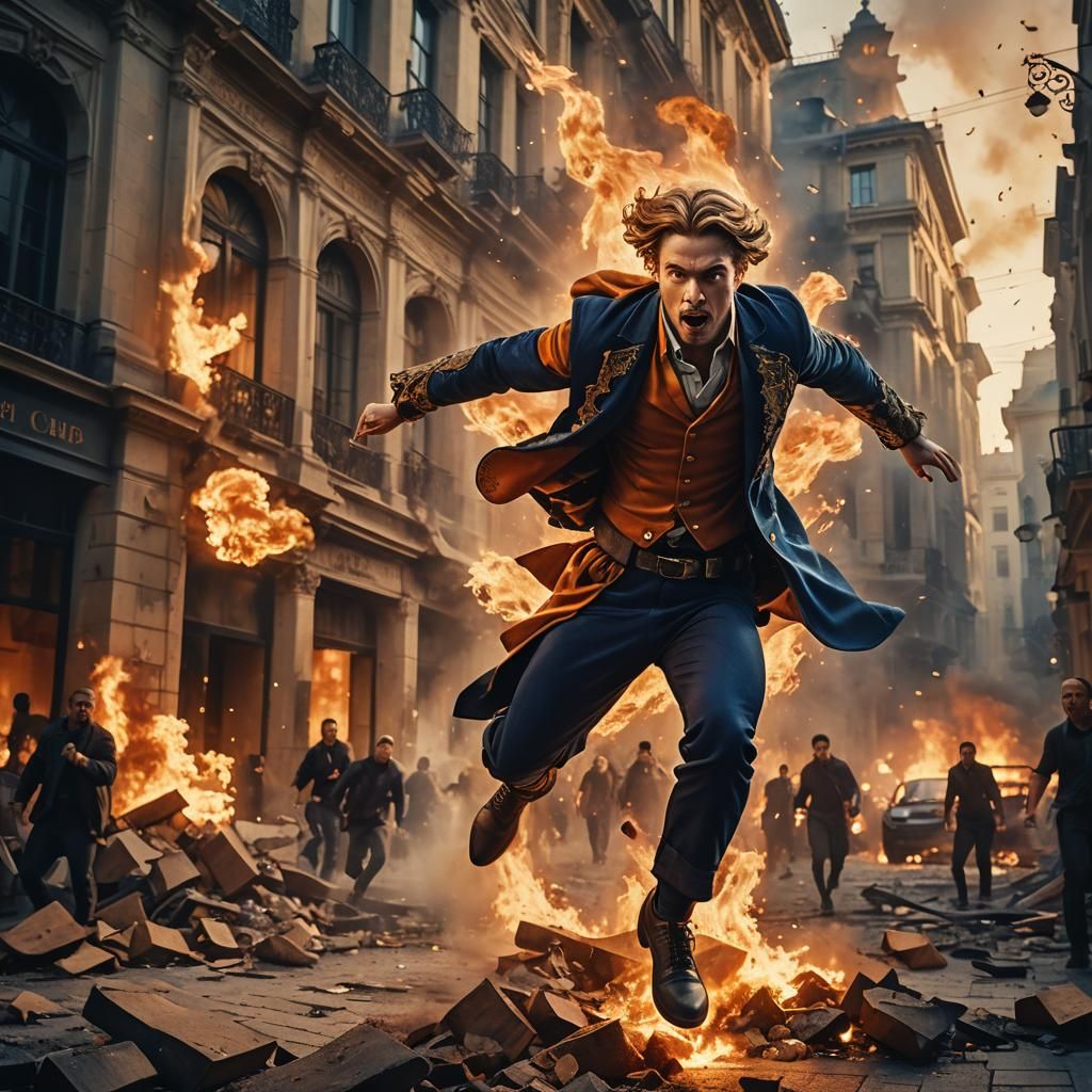 Hero in Action: A Cinematic Baroque Image