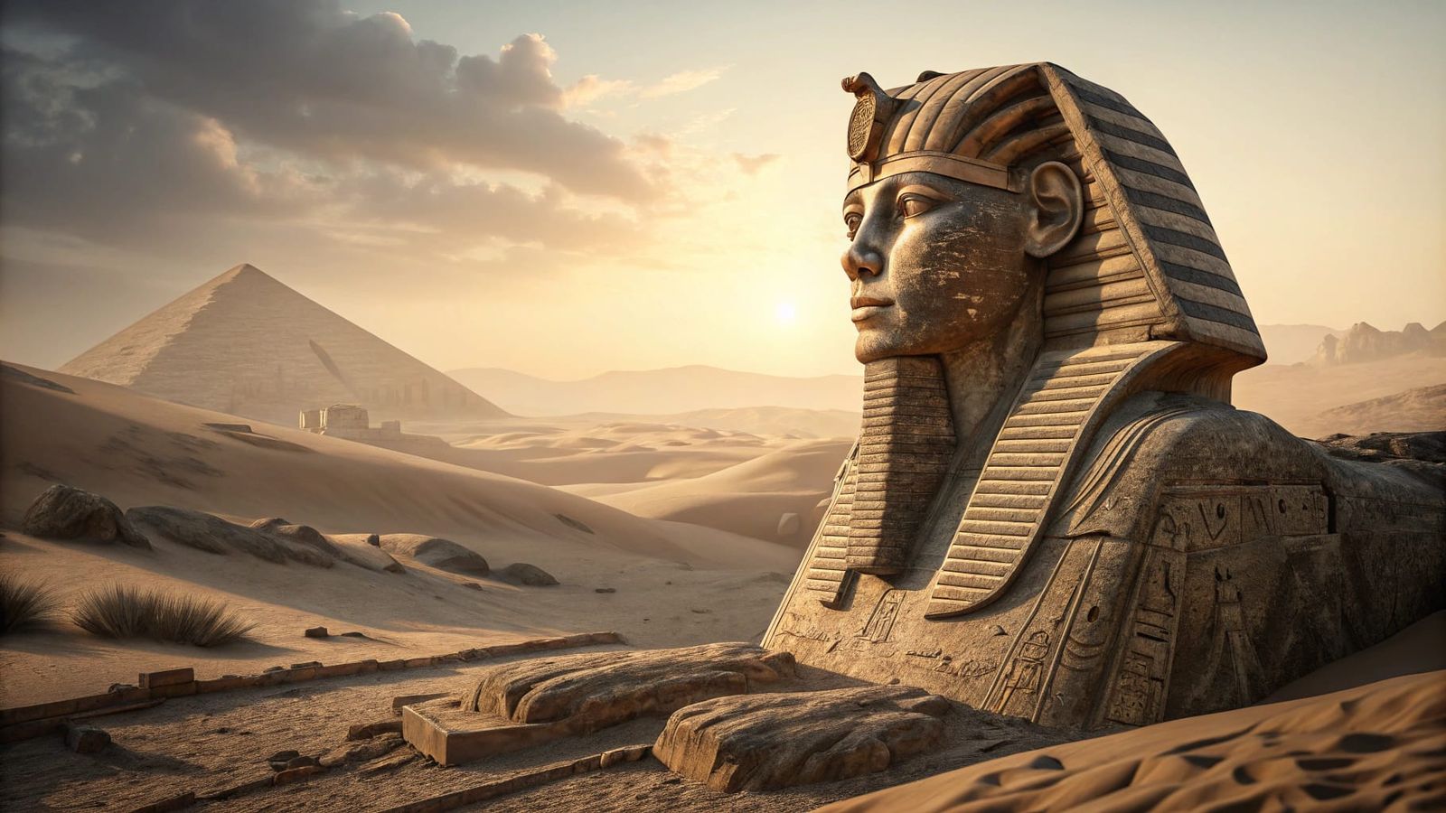 Egyptian Sphinx Reimagined in Desert Splendor