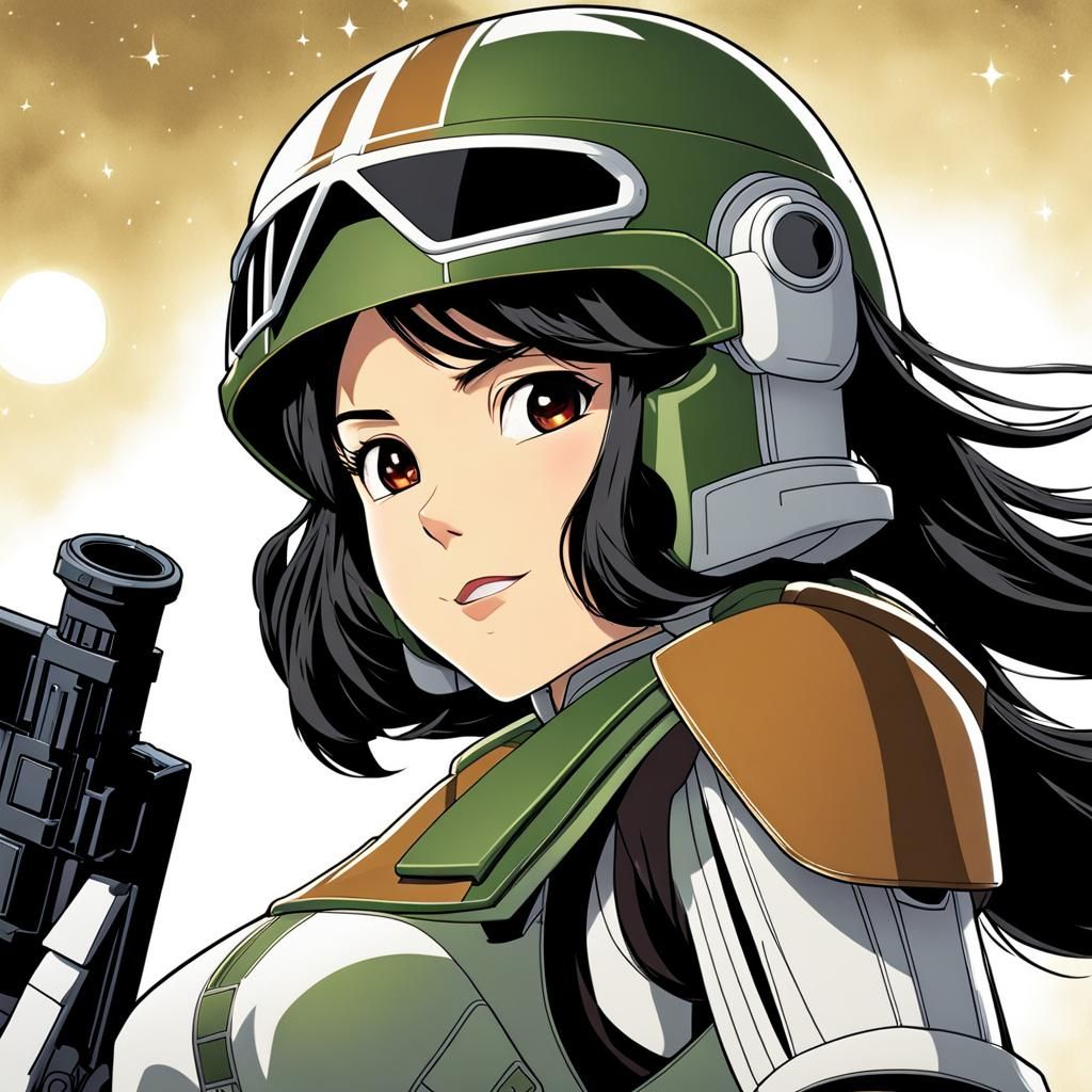 Anime Girl Clone Trooper with Rotary Cannon