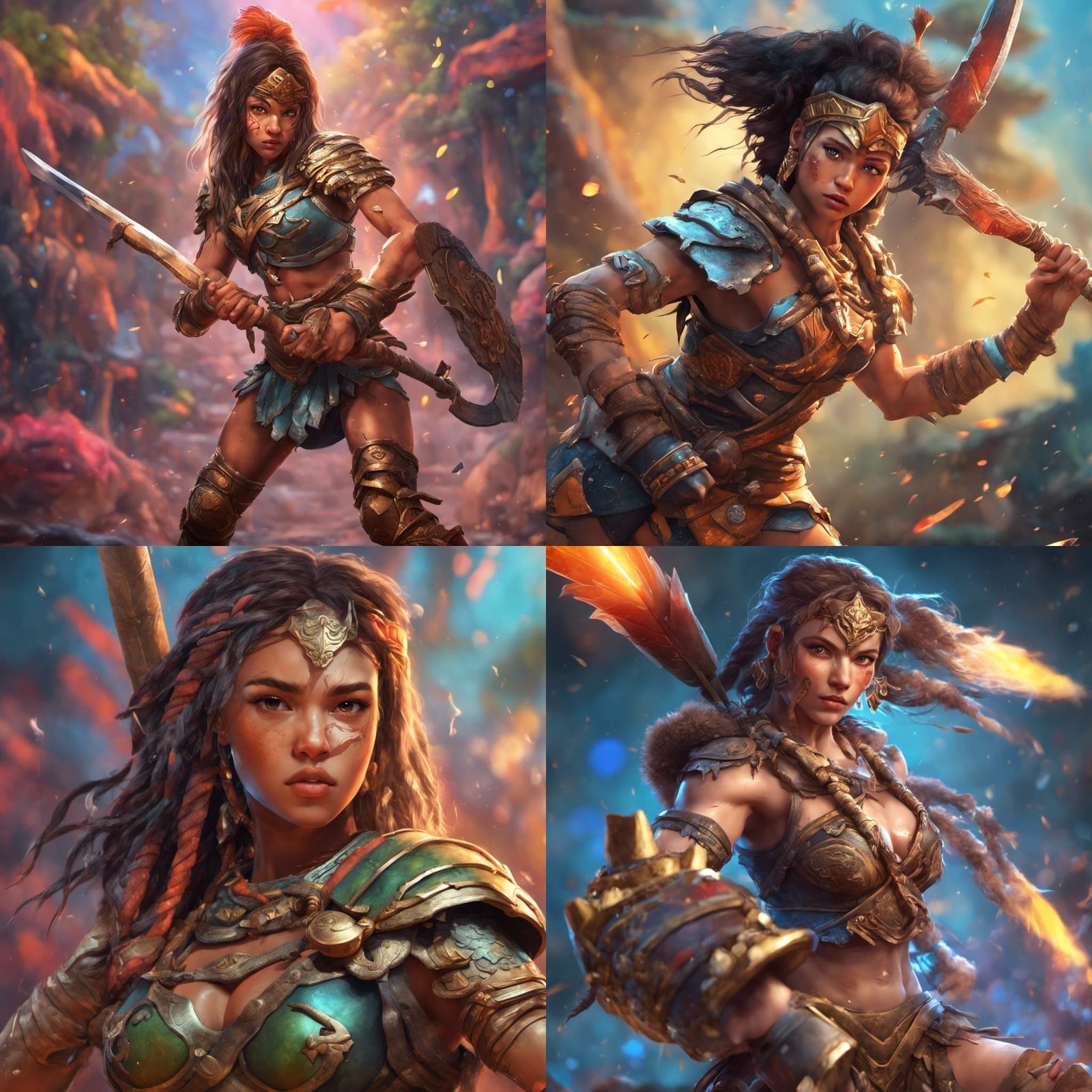 strong amazon warrior girl