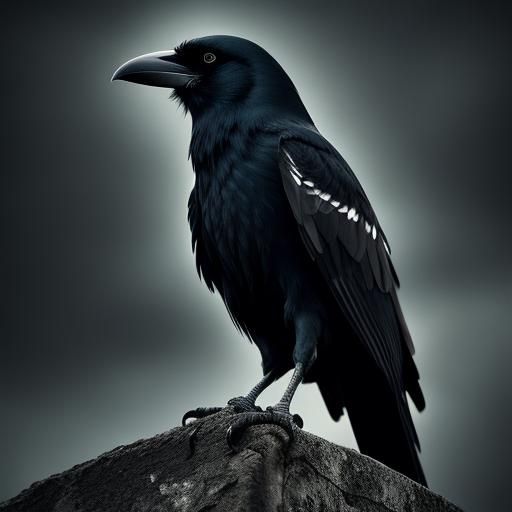 Hyperrealistic Crow with Intricate Details