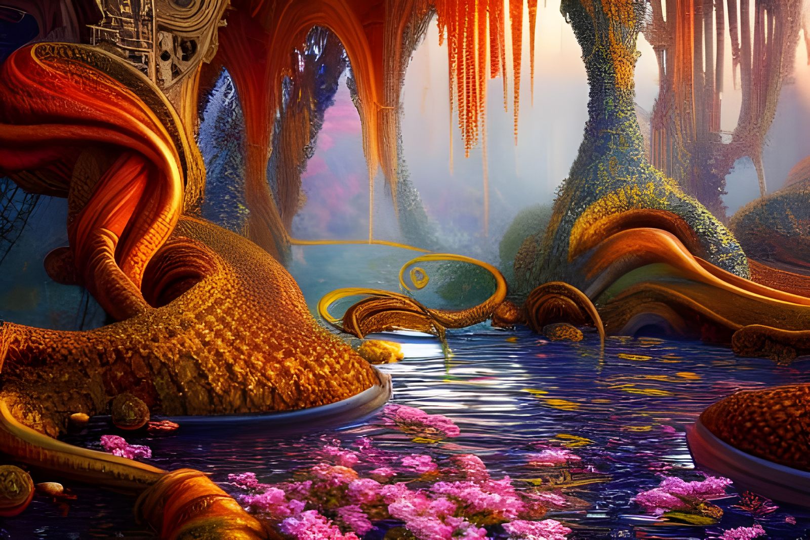 Magnificent Hyperrealistic Landscape Oil Painting in 8K