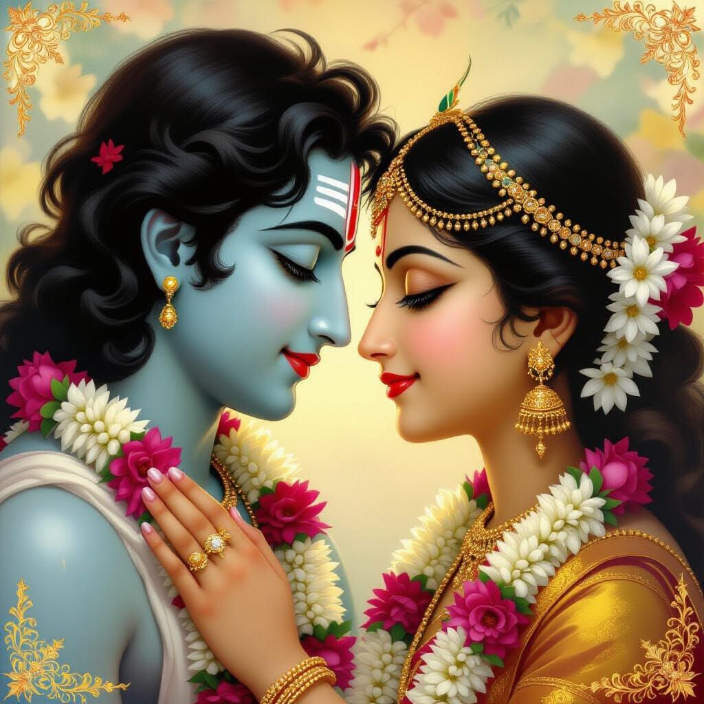 Radha and Krishna: A Divine Moment of Love