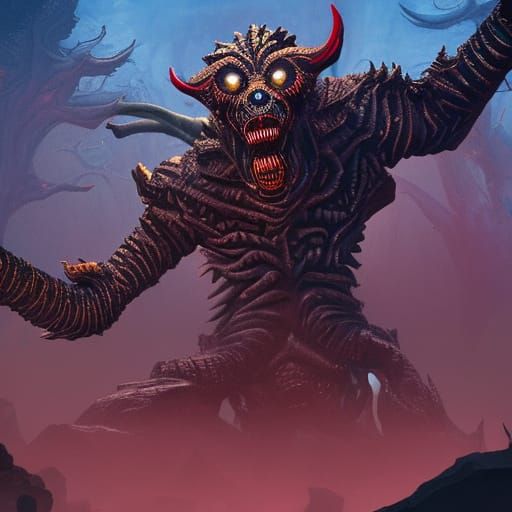 Rock and Roll Demogorgon Fantasy Concept Art