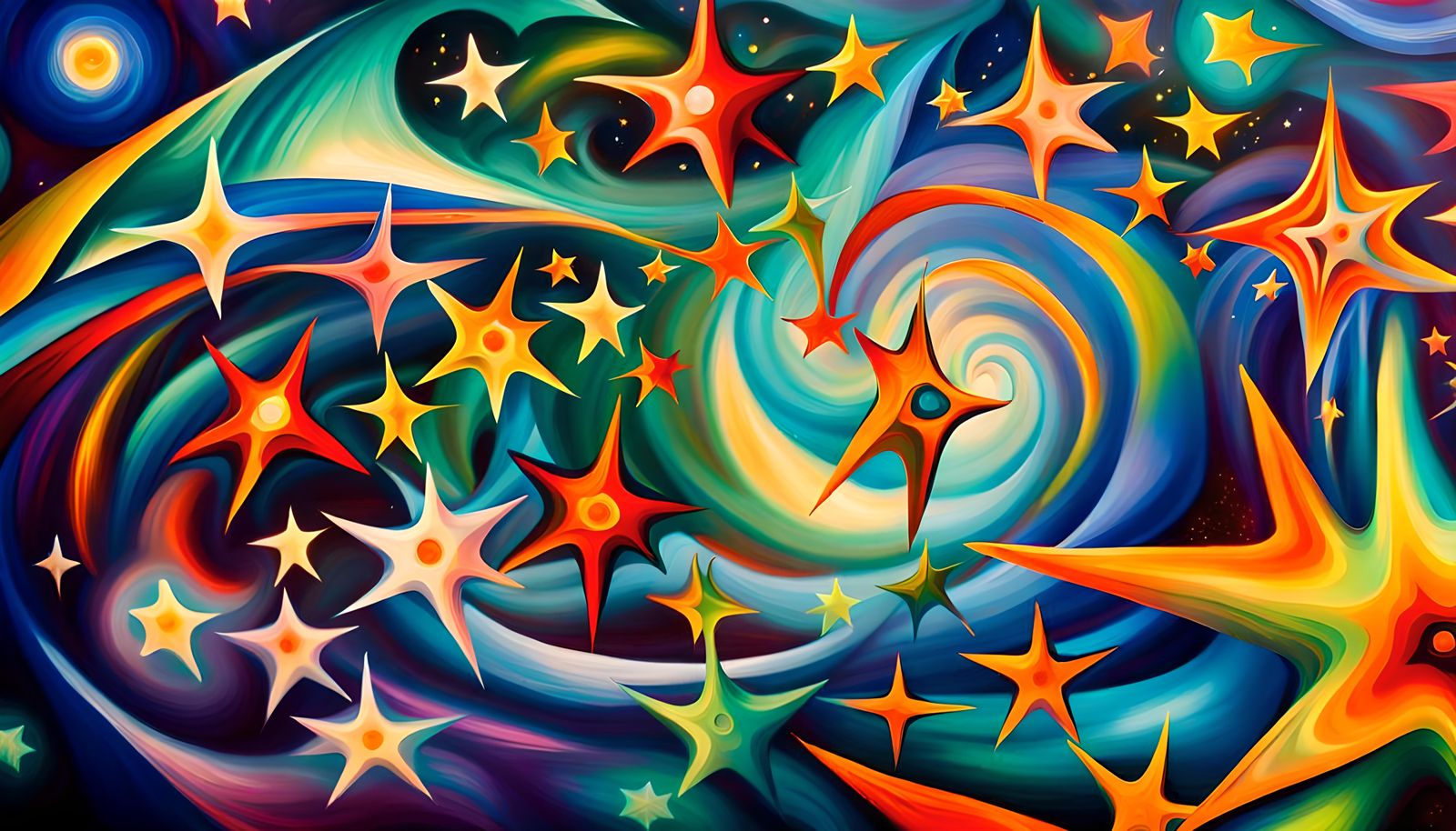 Iridescent Stars in Electromagnetic Plasma Maelstrom