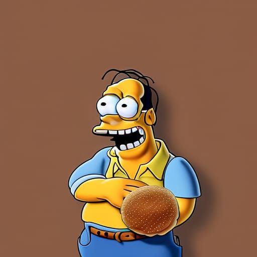 Homer simpson eating donuts
