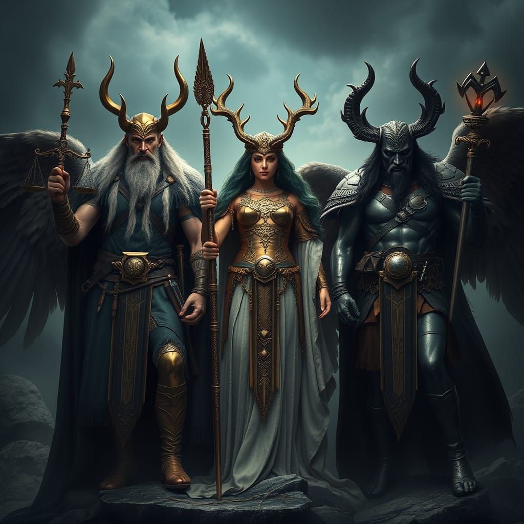 Triple Deity: Justice, Protection, Strength