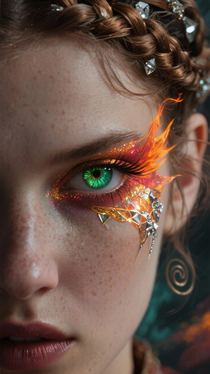 Hypnotic Woman's Face with Piercing Eyes