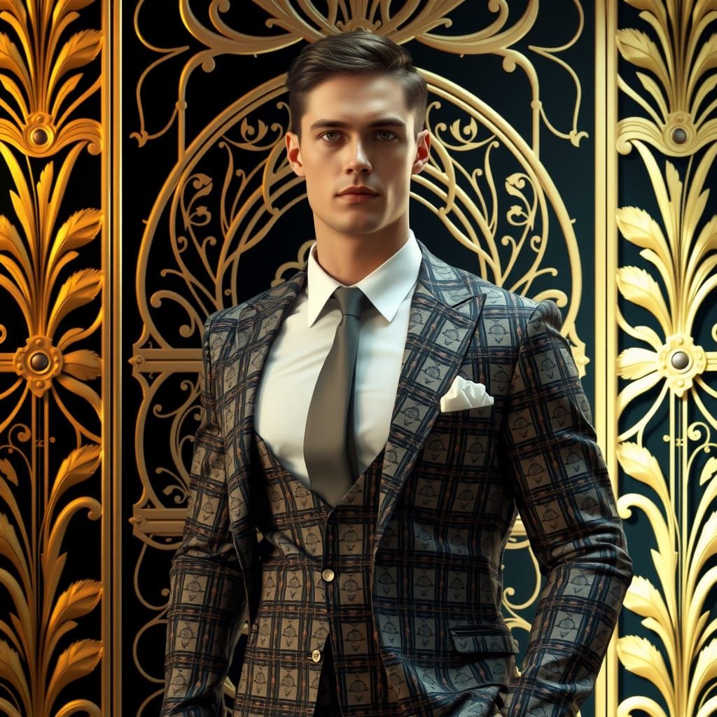 Art Deco Man in Opulent 3D Render