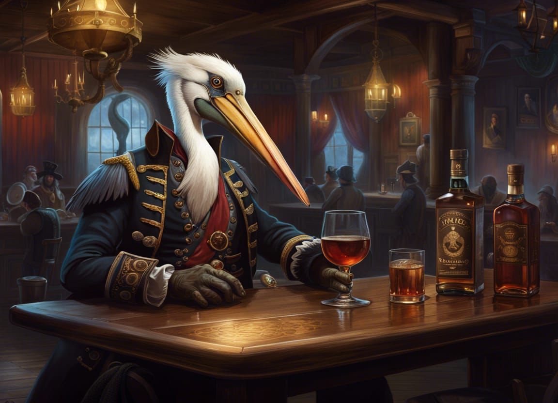 Pirate Pelican waiting for fellow Pirates