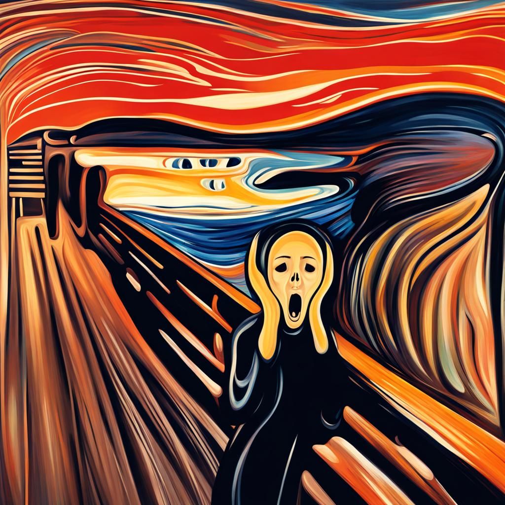 Modern Woman in Style of The Scream