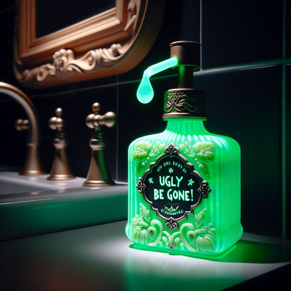 Glowing Skincare Product Radiates Mysterious Aura in Dark Ba...