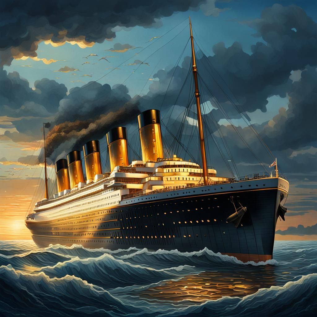 Titanic at Sea in Cinematic Lighting
