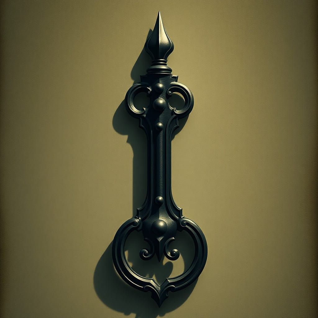 Vintage Dimple Key in Dark Retro Style