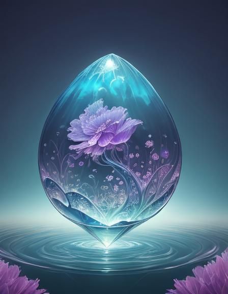 Psychedelic Bird with Flower Inlays in Vaporwave Style