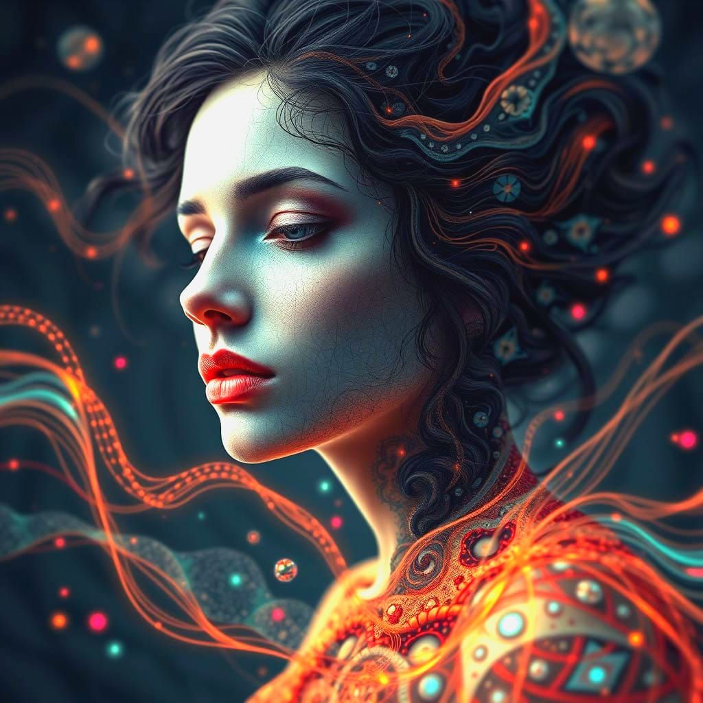 Love's Endless Cycle in Vibrant Abstract