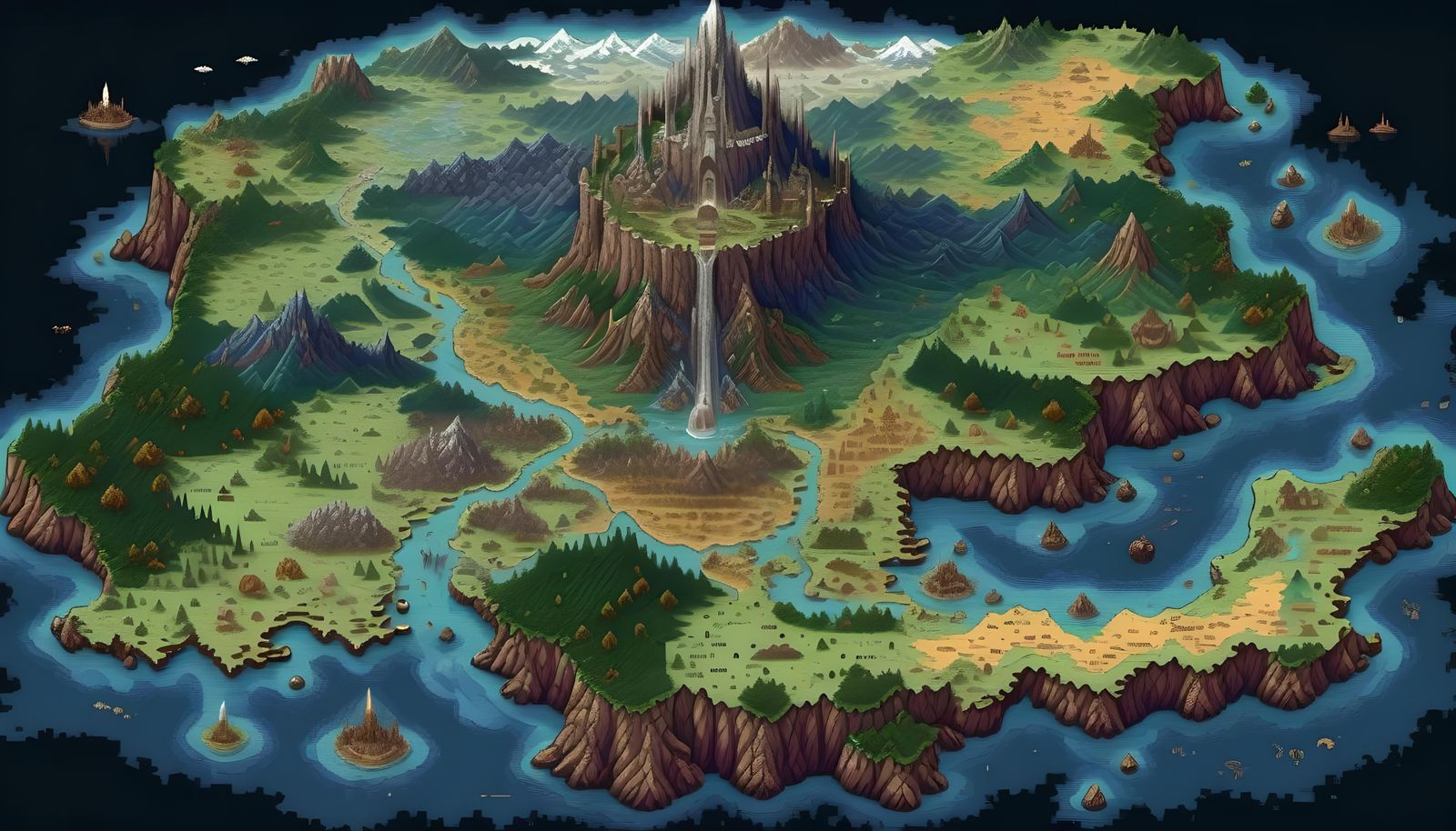 A Pixel Art Middle Earth Kingdom Map (For Daily Challenge)