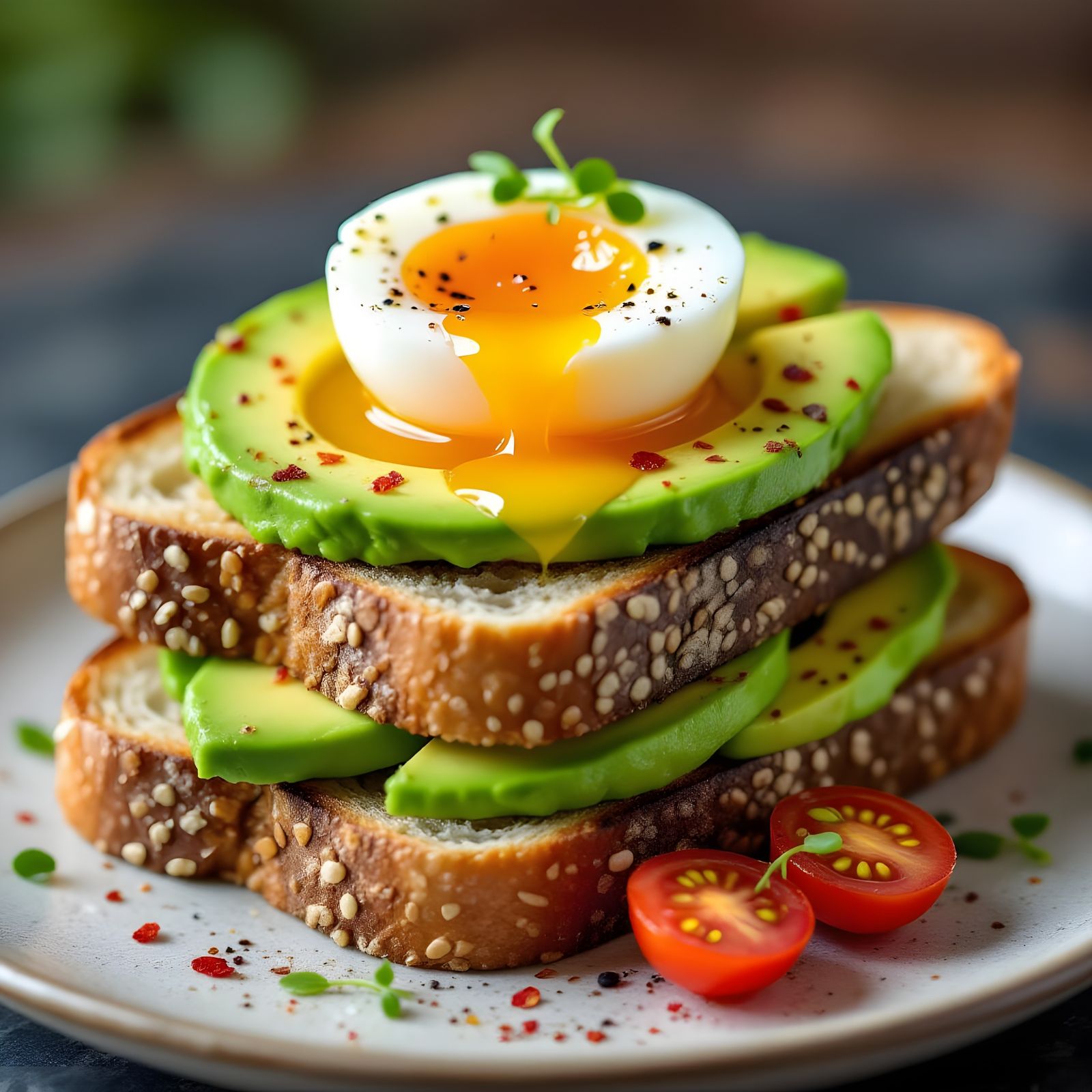 Gourmet Avocado Toast with Egg and Lime Caviar