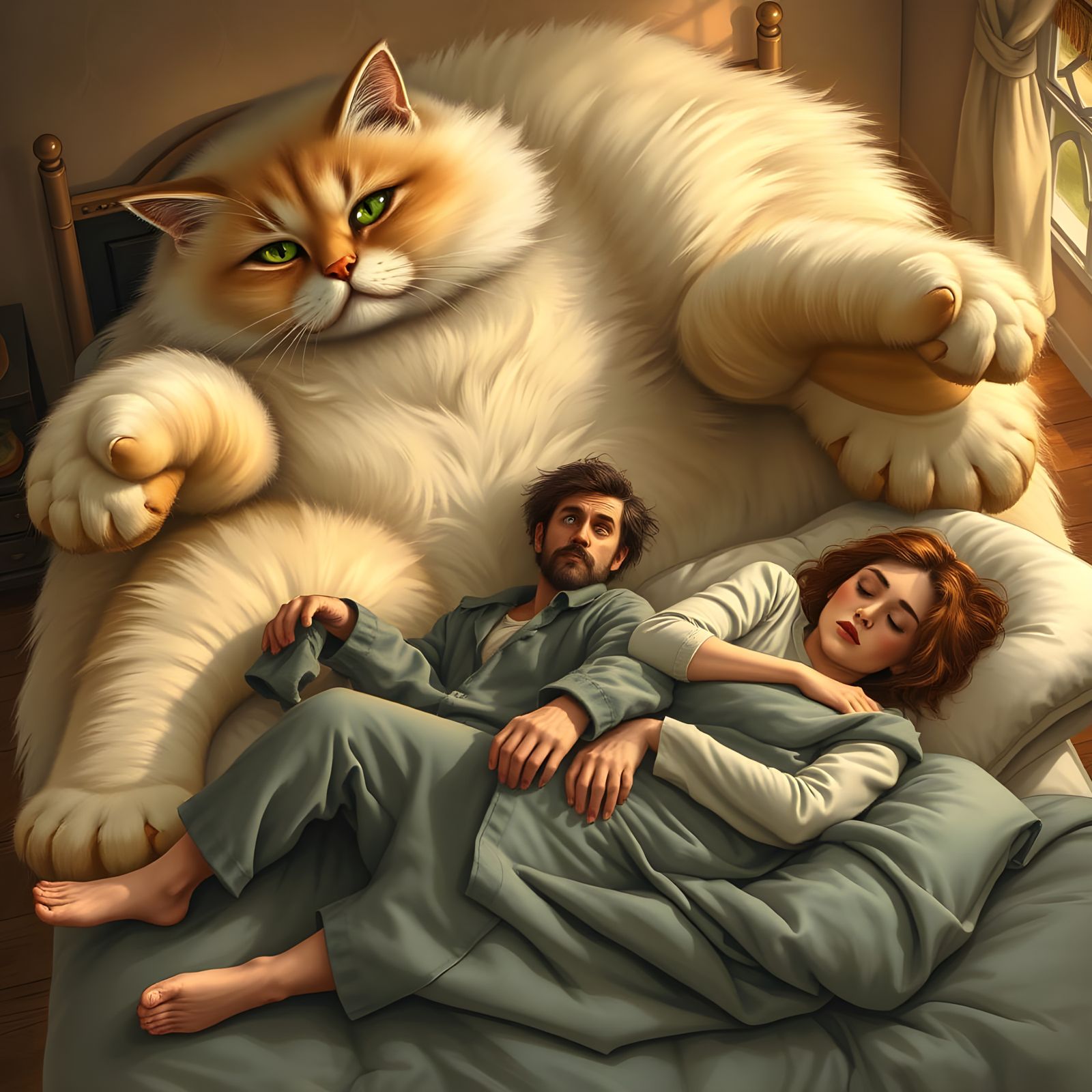 Feline Giant Awakens in Slumbering Home