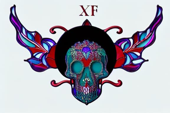 stained glass skull 13