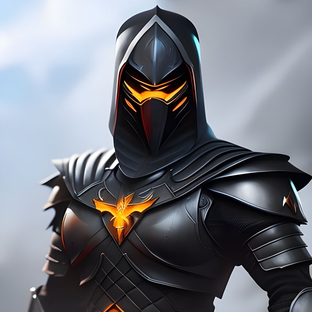 Smoky Ninja Portrait in Detailed Matte Painting Style