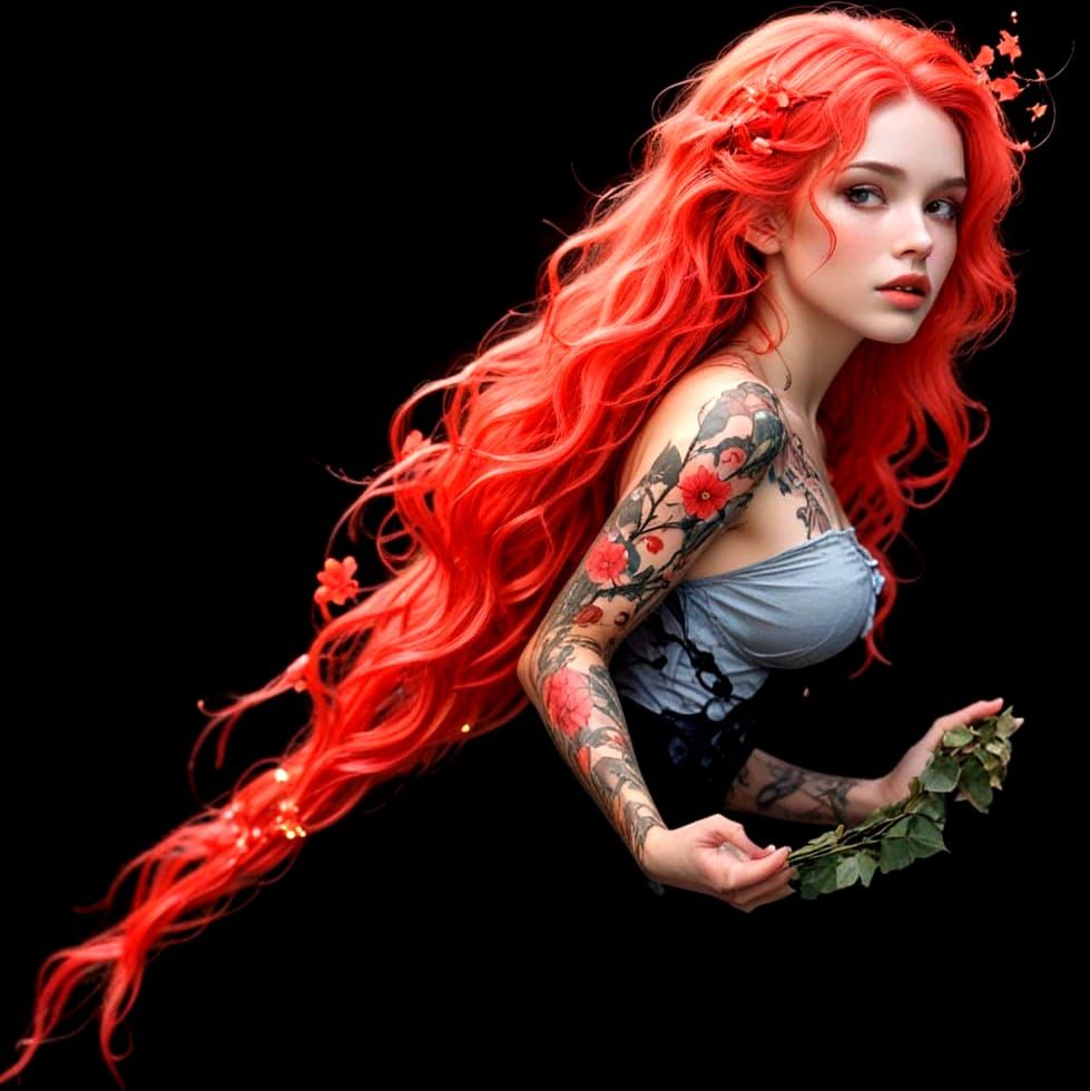 Vulnerable Goddess Among Vines and Lanterns