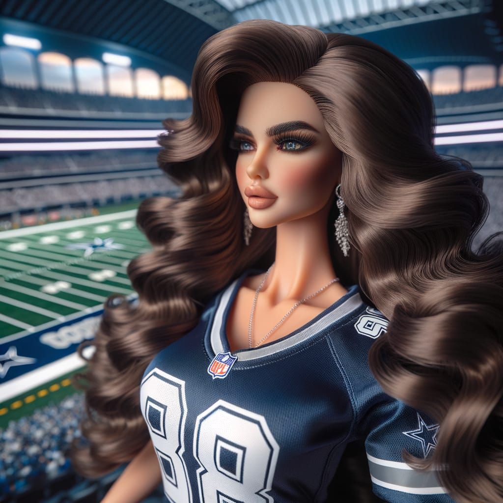 Mexican-American Doll in Cowboys Jersey: Fantasy Art
