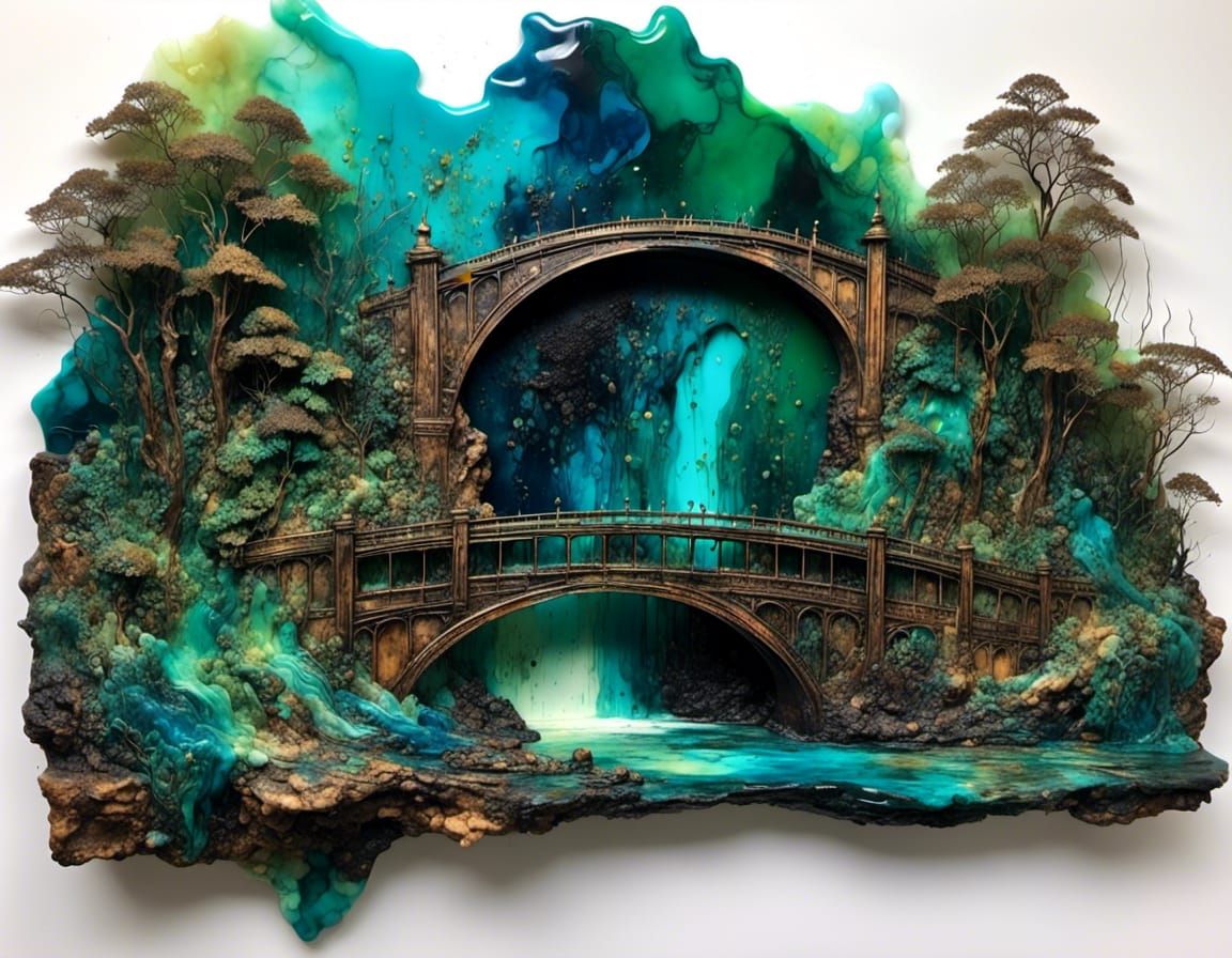 Resin Art Bridge over Roaring River