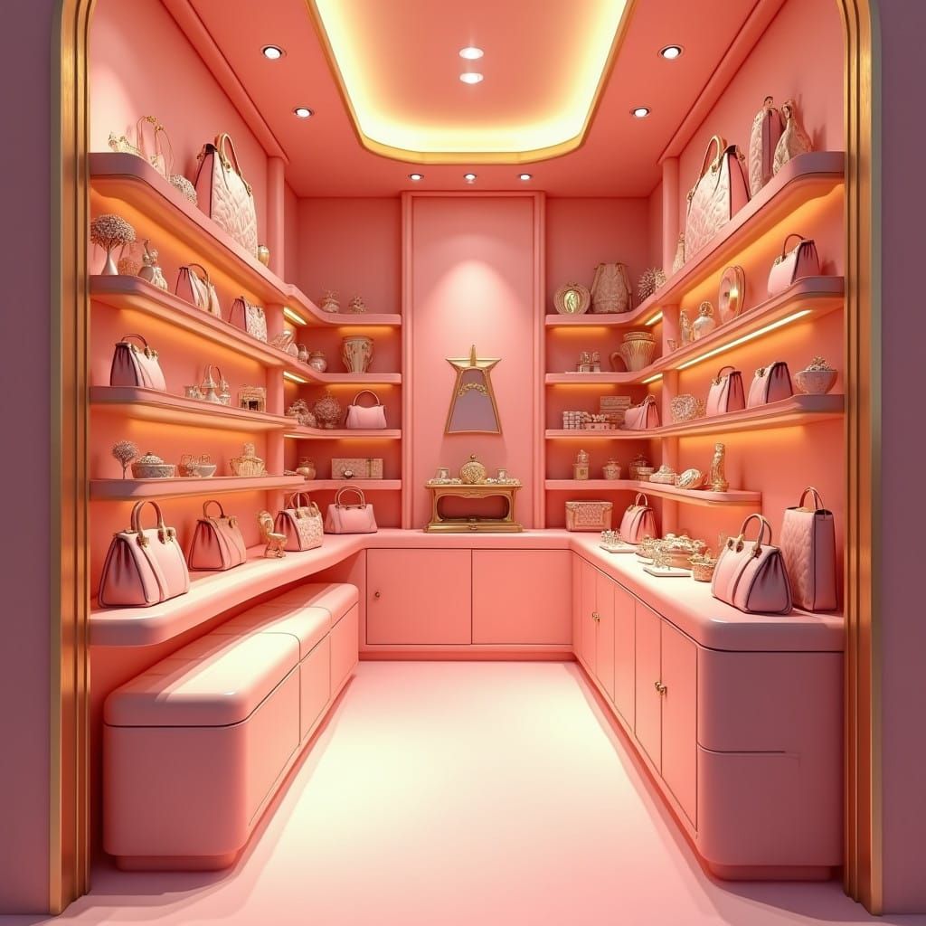 Elegant Pink and Gold Virtual Boutique