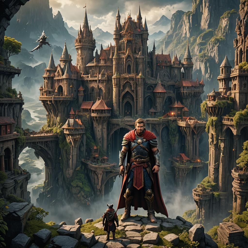 Epic Hero Movie Poster: Detailed Fantasy Art