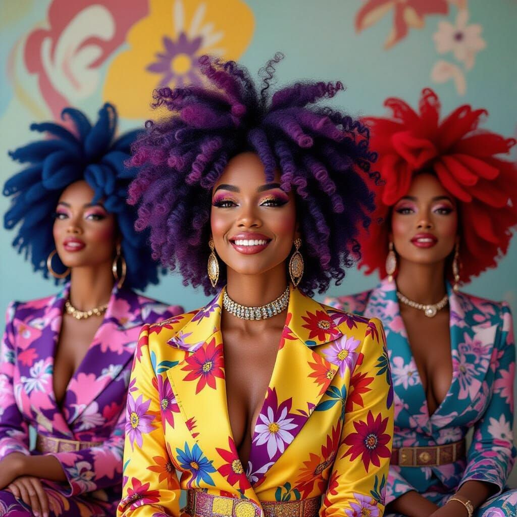 Colorful Afro Portraits in Contemporary Style