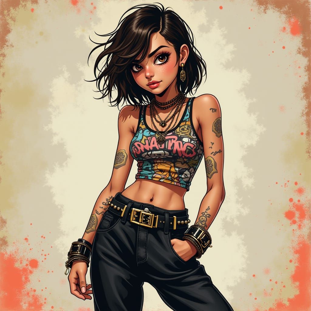 Grunge Teen Girl in Vibrant Style