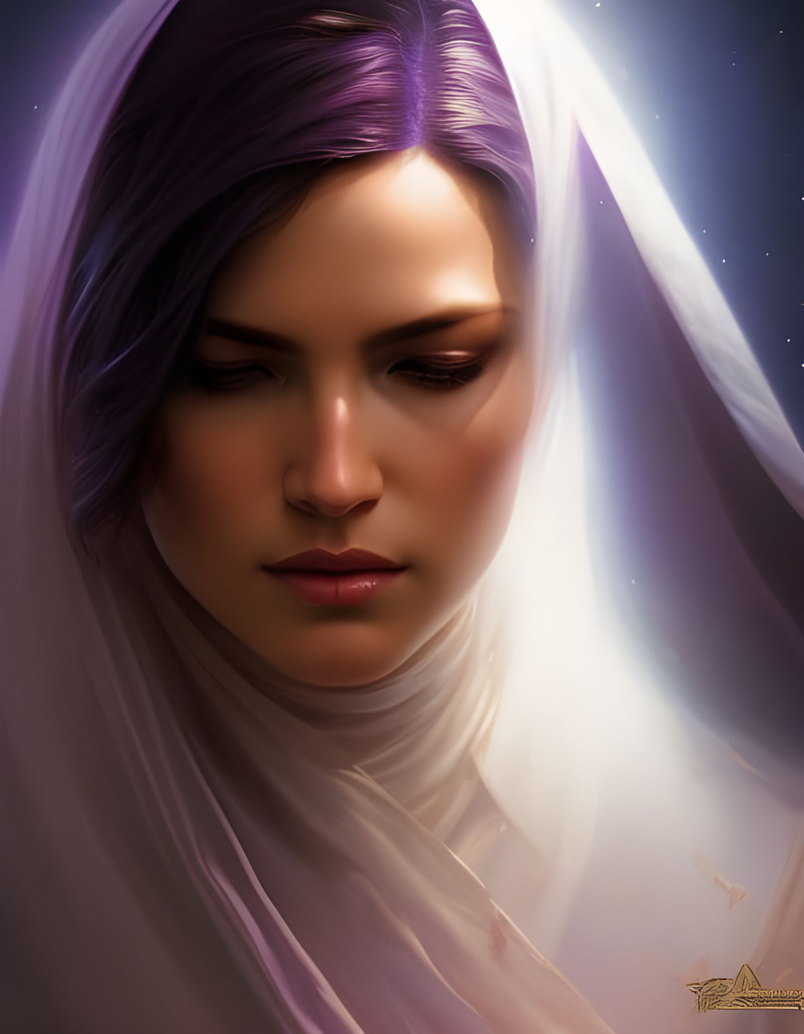 Jedi Woman Portrait in Hyperrealistic Style