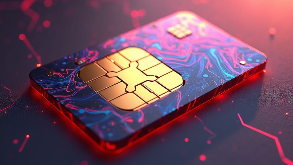 Futuristic 3D Anime-Style SIM Card