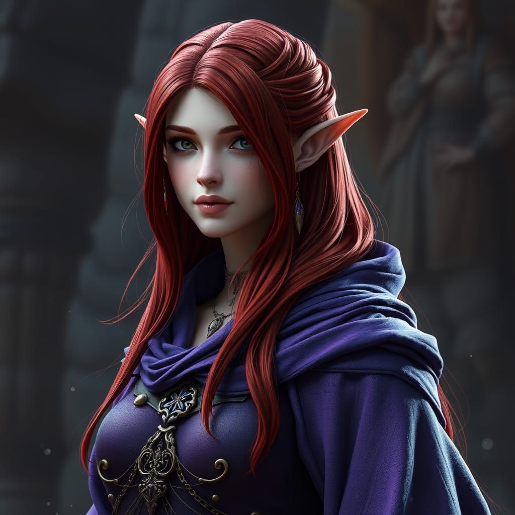 High-Elf Female in Violet Robes