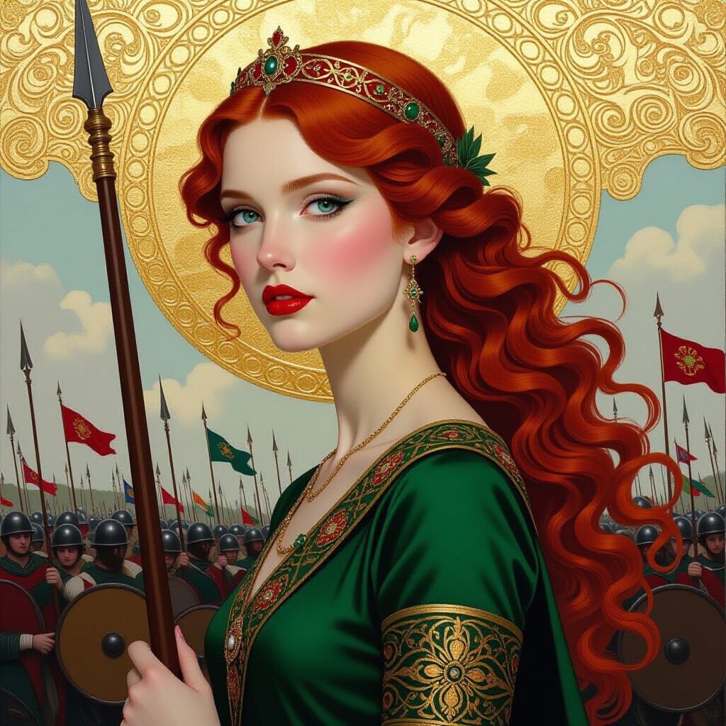 Celtic Princess Marches to War in Vibrant Expressionist Styl...