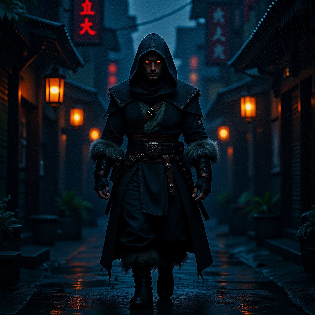 Shifter Monk in Shadowy Cityscape
