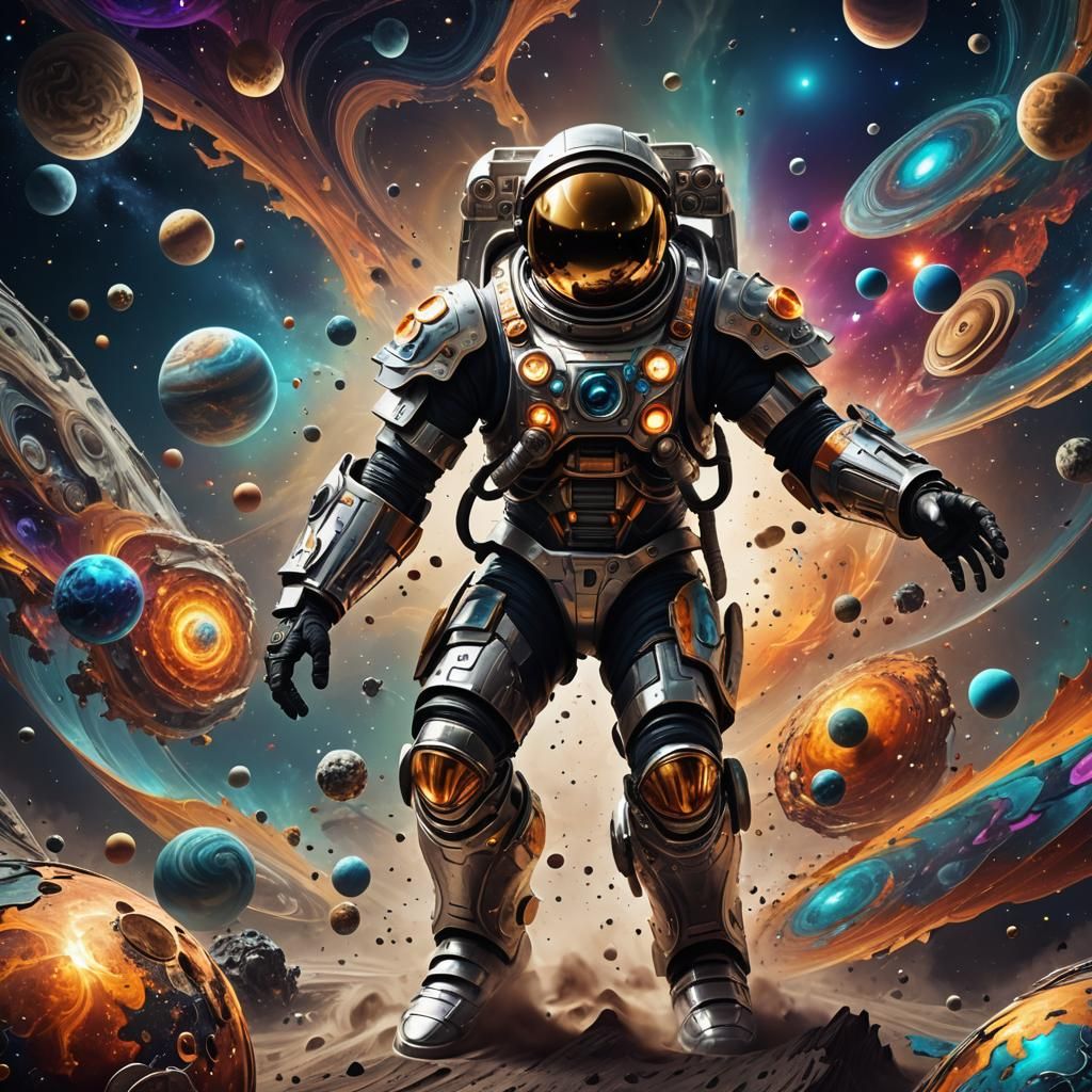 Astronaut's Surreal Demise: Fractal Dust and Planetary Colli...