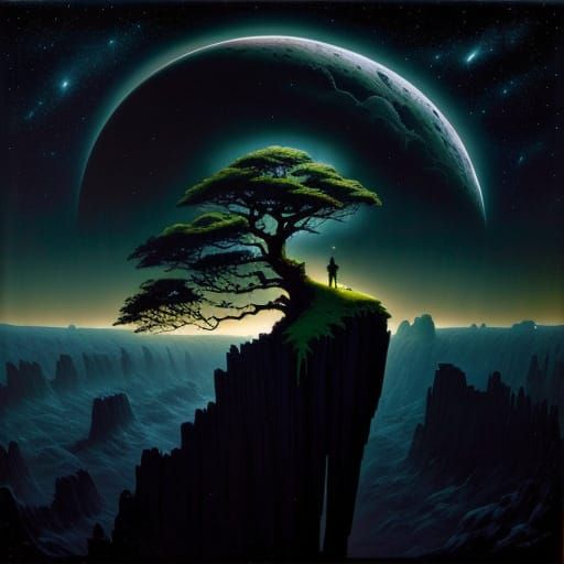 Fractured World Tree in Roger Dean Style