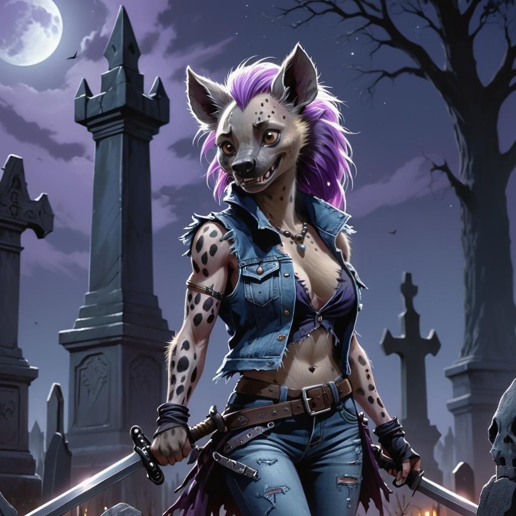 Cartoon She-Hyena Character in Disney Style