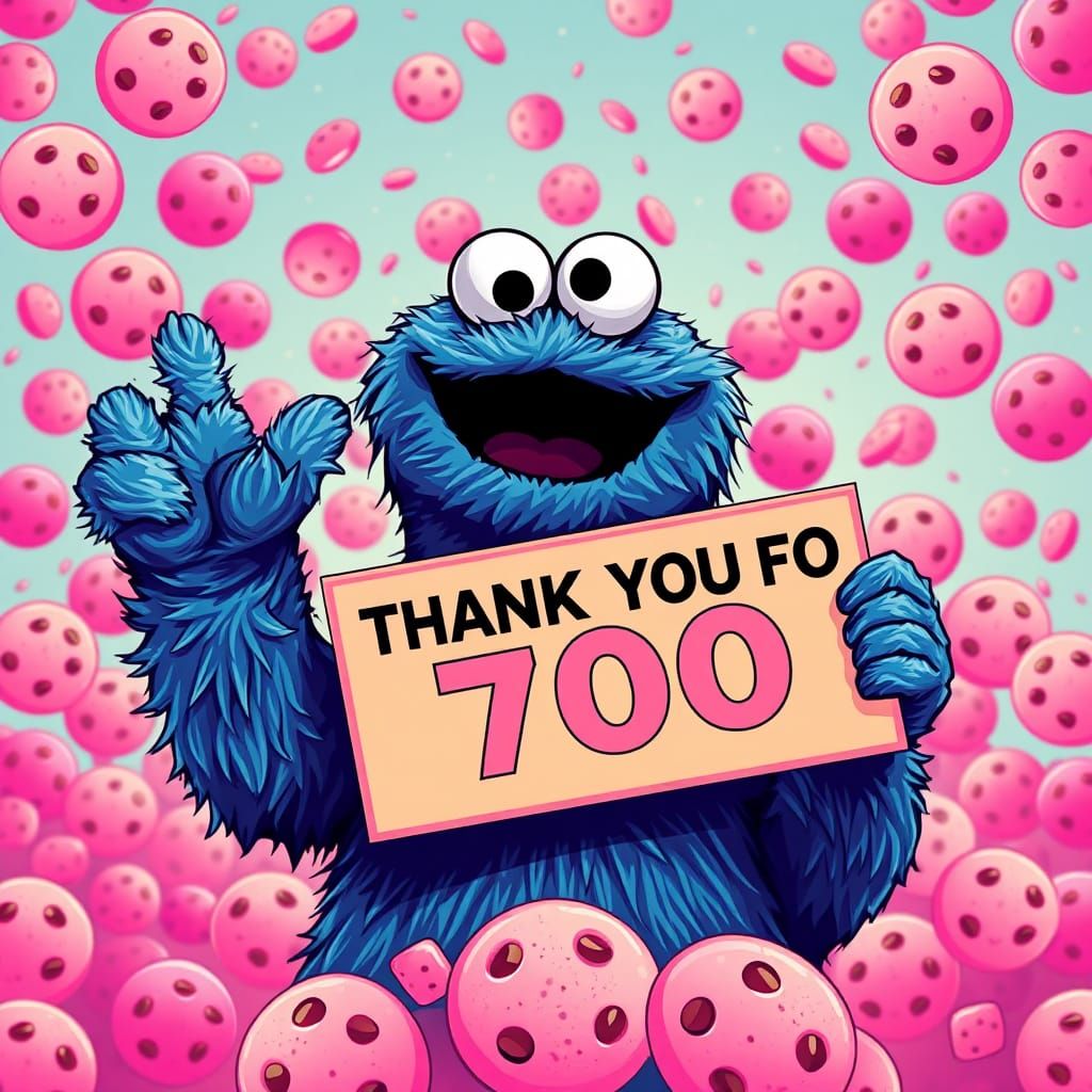 Cookie Monster Thank You in Pop Art Style