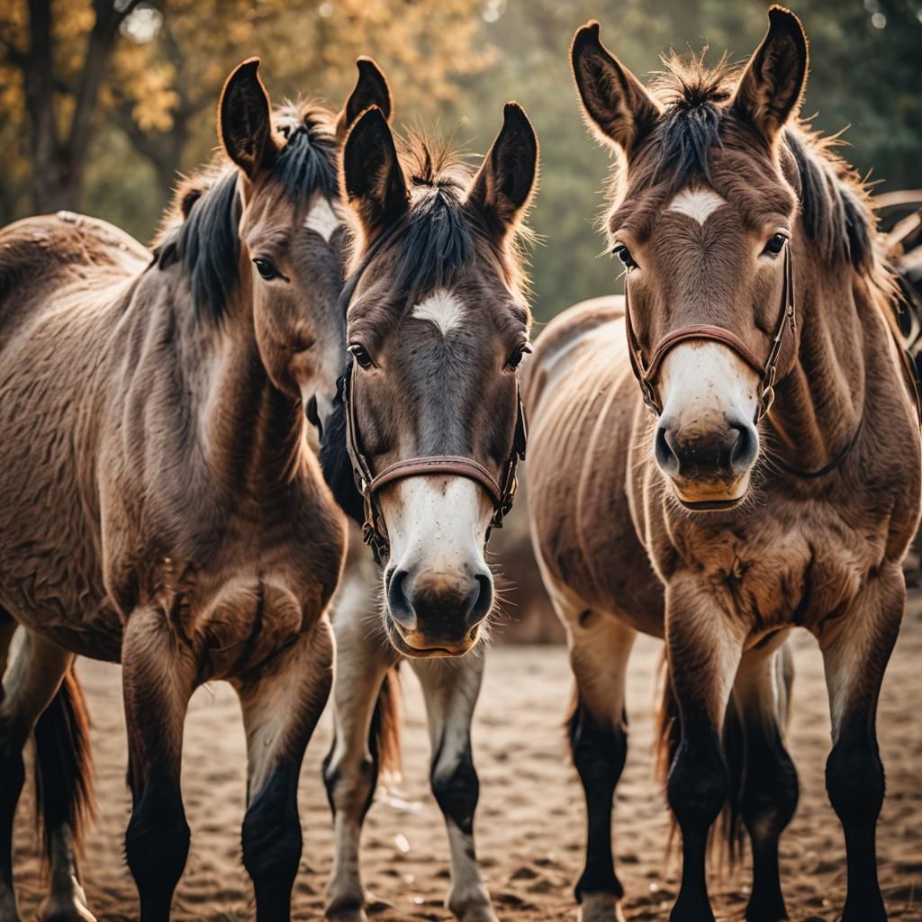 Equine Portrait: Horse and Donkey in Natural Light