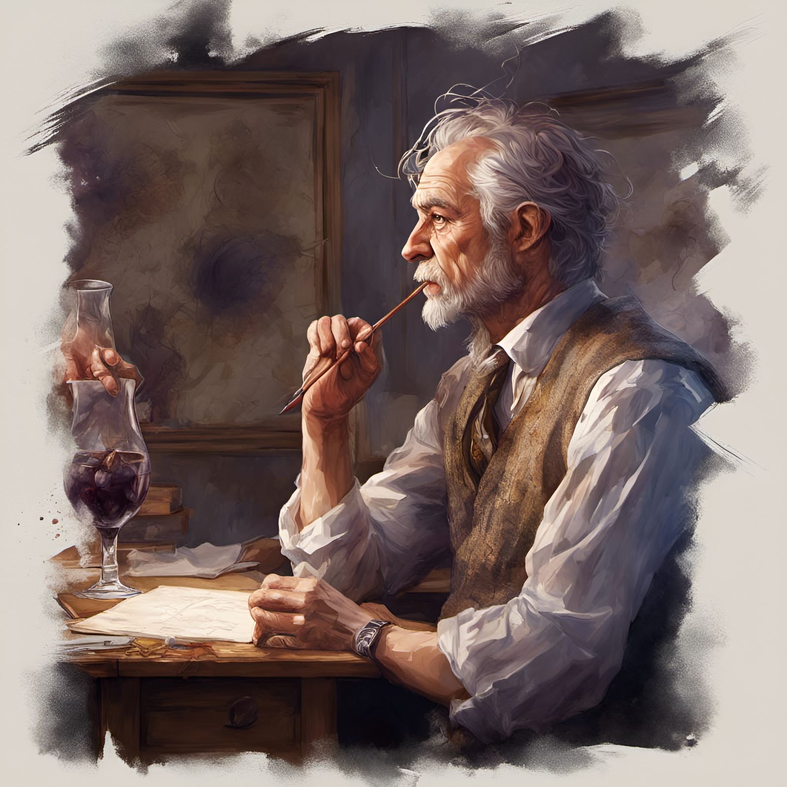 Grape Teacher in Class, Digital Illustration