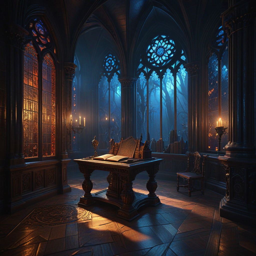 Ethereal Gothic Library Abounds with Mystery and Ancient Sec...