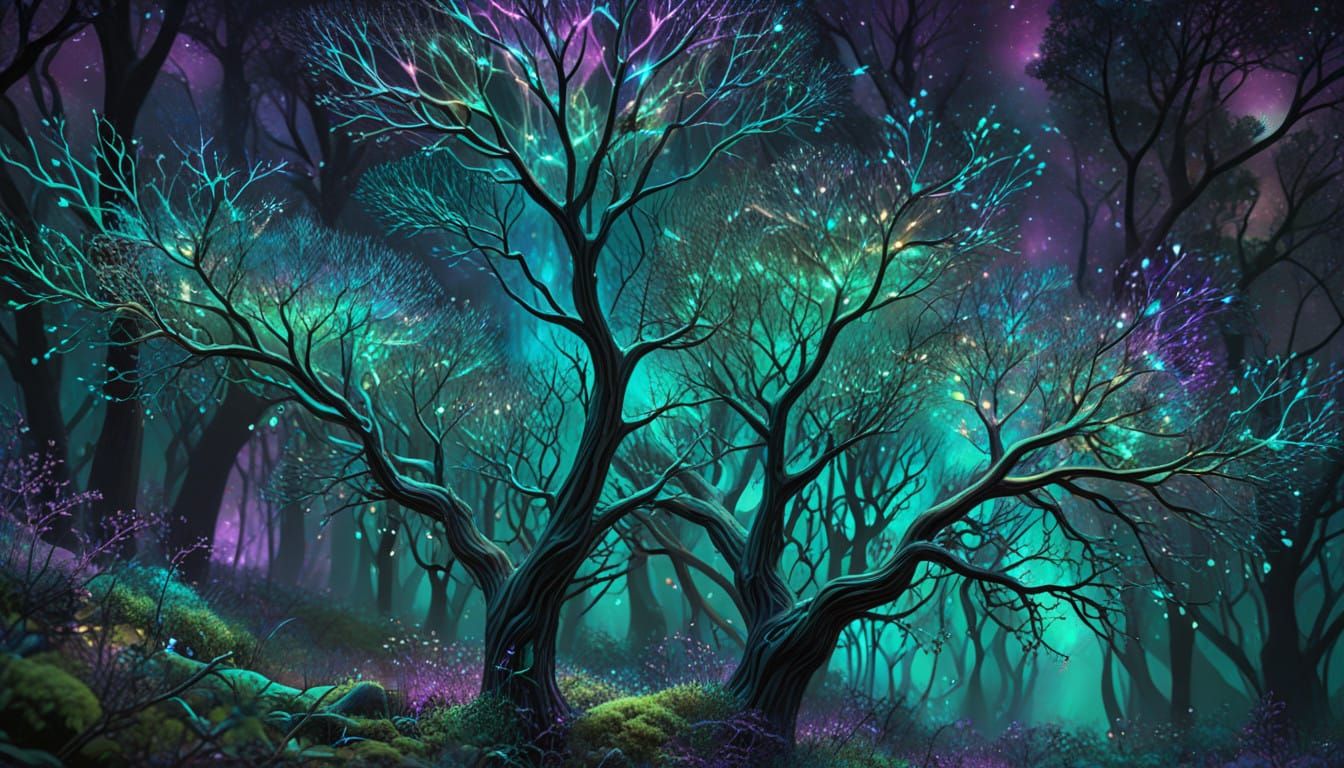 Neural Forests in Ethereal Glow