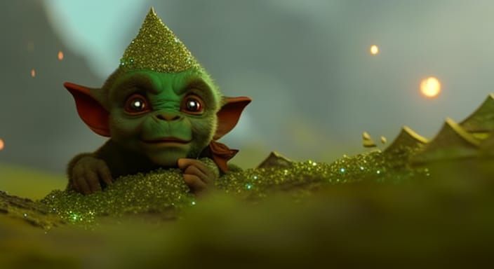 Glitter Goblin Eats Fairies: Detailed Fantasy Art